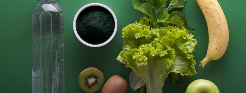 vegetables and water